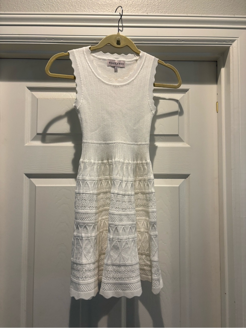 Willow & Wind Girls' Cream Knit Dress